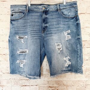 Kancan plus size distressed jean shorts